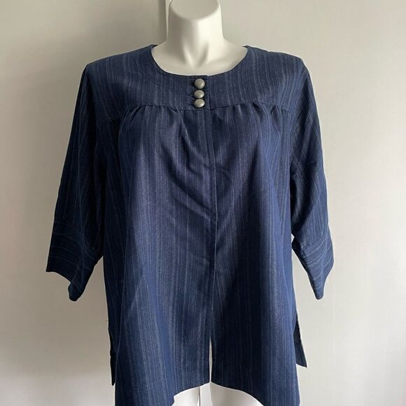 Denim Blue Top, Size 3X, Maggie & Max - Picture 2 of 9